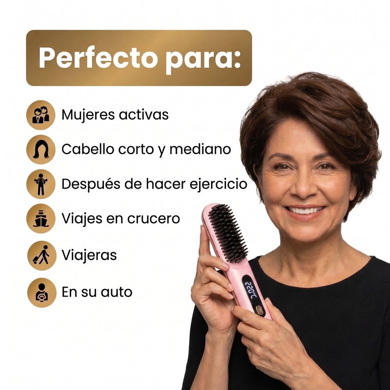 Cepillo Alisador Cabello Inalámbrico